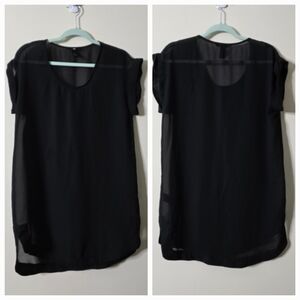 H&M Sheer Short Sleeve Blouse Tunic Size 6